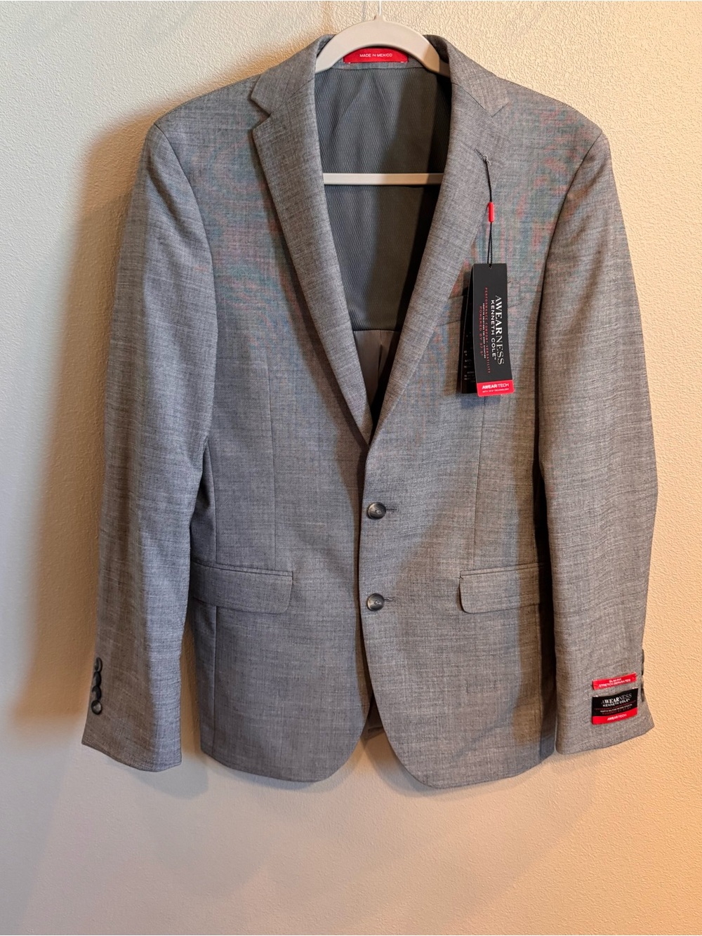Kenneth Cole Light Gray Two-Button Sport Coat